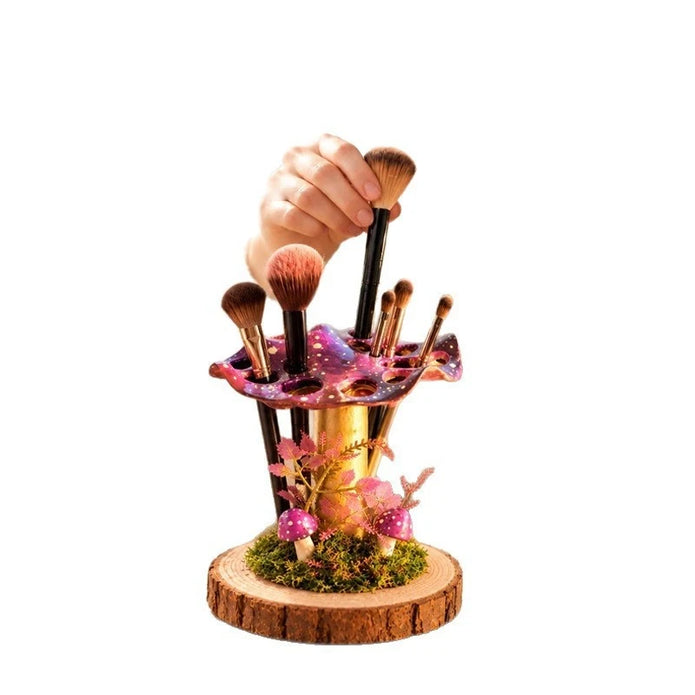 Mushroom Makeup Brush & Jewelry Holder