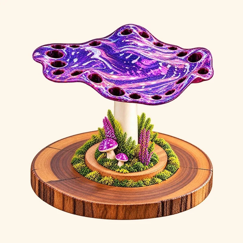 Mushroom Makeup Brush & Jewelry Holder