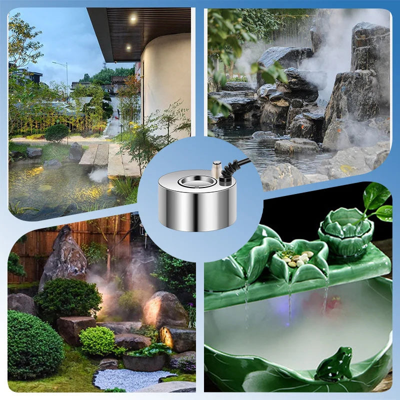 Ultrasonic Mist Maker & Fogger with LED Lights - Waterproof Submersible Ultrasonic Fog Generator for Ponds, Fountains & Halloween Decor