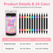 📢📢50% OFF !!⏰️ 24 Colors Dual Ended Nail Art Pens Set
