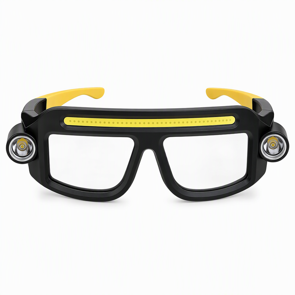 Dual Beam Rechargeable Glasses Light – Hands Free Clip-On LED Eyewear Lamp, Type-C Charging Head Light for Hiking, Repairing & Night Reading